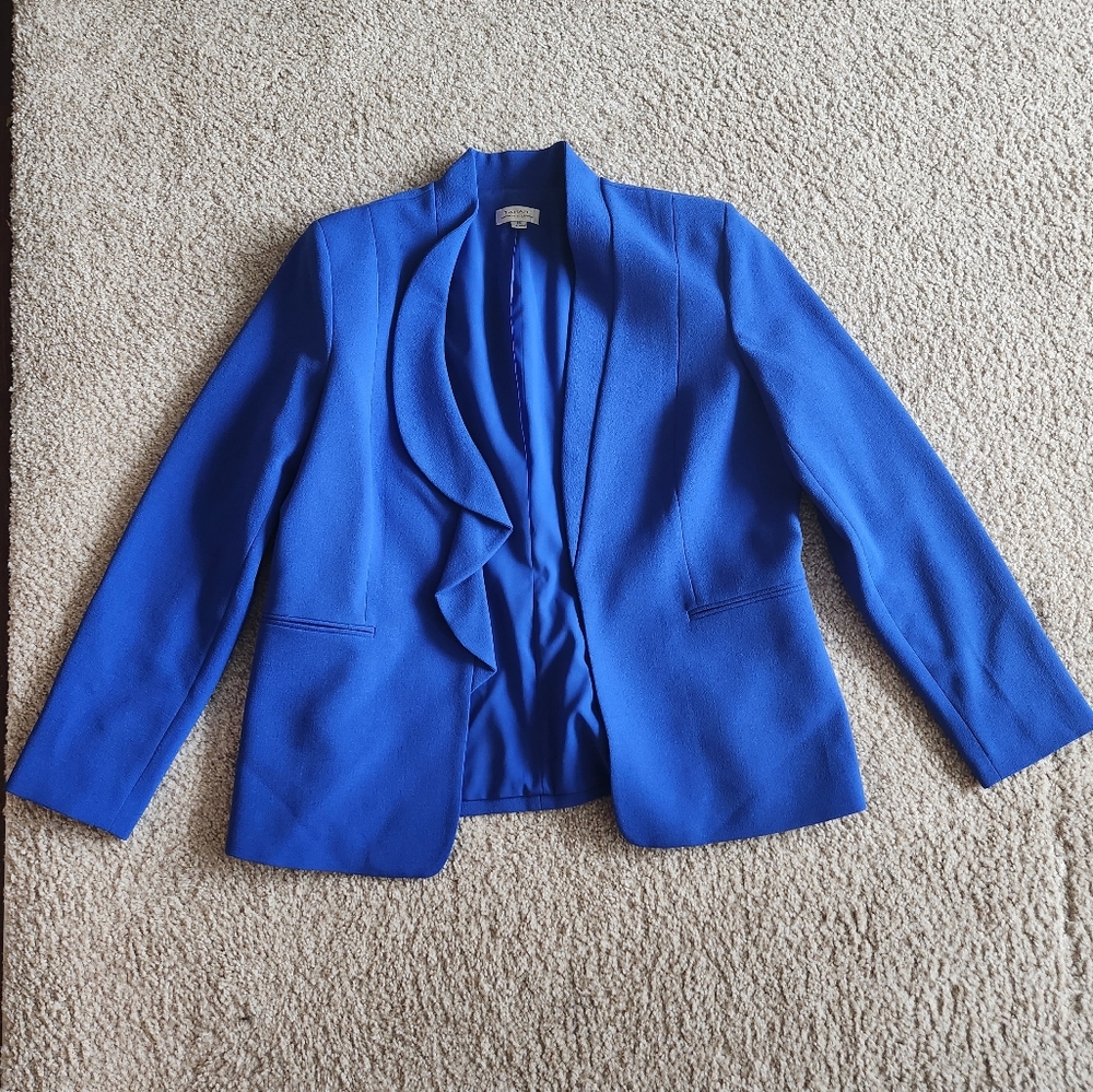 Tahari Arthur S. Levine Gorgeous Royal Blue Jacket Blazer Size 16